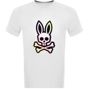 Psycho Bunny White Tee Size 5 Flocking Logo Cotton Short Sleeve Shirt